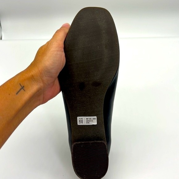 Hush Puppies - Black Leather Square Heel Comfort Premium Shoes Size 6.5 - Picture 8 of 15